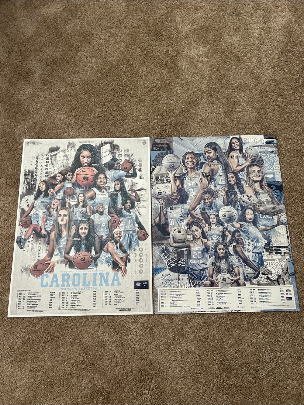 UNC Tar Heels Women's Basketball Poster Set